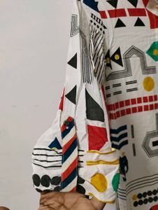 Beautiful Print Multicolour &#39;W&#39; kurtha