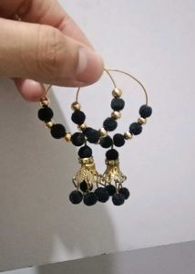 Black beaded earrings