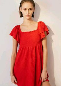 Red Ruffled Mini Dress