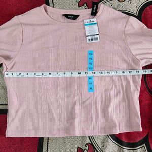 Pink Ribbed Long Sleeve Top