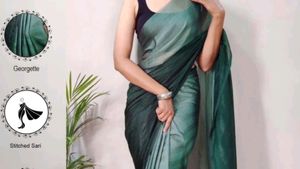 Ready To Wear Stitched Saree &amp; New Blouse Piece