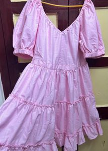 Pink Tiered Mini Dress