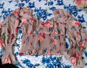 Floral Print Sweetheart Neck Crop Top
