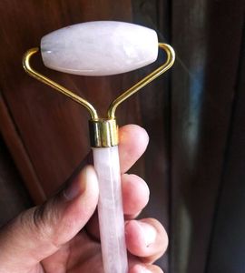 Rose Quartz Face Roller &amp; Massager for toning &amp; sc