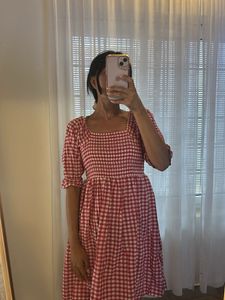 Red Gingham Mini Dress