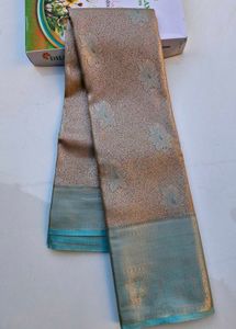 Teal Light Woven Kanjivaram Silk Saree