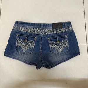 Y2K Embellished Denim Shorts
