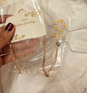 Daisy &amp; Evil Eye Necklace