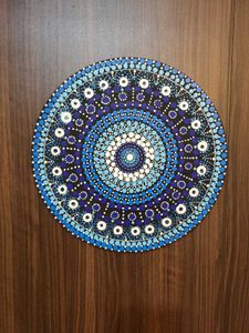 Blue Mandala Dot Art