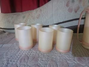 Jag and Glass Set Plastic New Condition