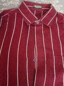 Formal Shirt In Maroon Colour With White Line