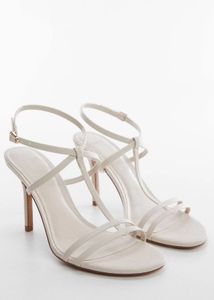 MANGO White Strappy Heels