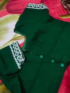 White Lace And Stone Work Blouse