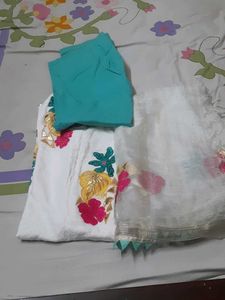 White Floral Embroidered Outfit