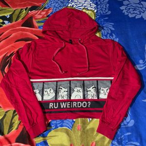 Red Crop Hoody