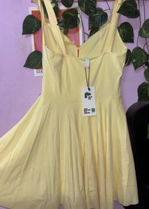 NEWME Butter Yellow Flared Dress