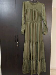 Olive Green Tiered Maxi Dress