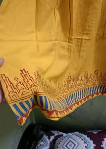 Yellow Embroidery Short Maxi Dress