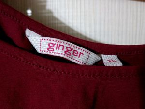 &#34;Ginger By Lifestyle&#34; Maroon Top With Freebie