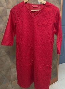 Red Cotton Kurta