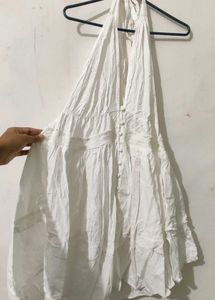 White Halter Dress