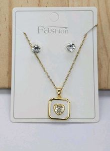 Rose Gold Necklace &amp; Earring Set