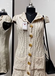 Cream Crochet Knit Dress
