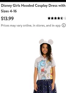 Disney Girls Hooded &amp; Green Dress Combo