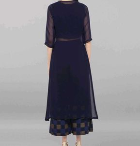 Stylish Navy Blue Ethnic Set