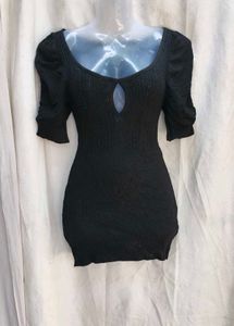 24221. Black Knit Mini Dress