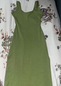 Olive Green Bodycon Midi Dress