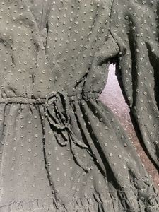 Olive Green Ruffle Mini Dress