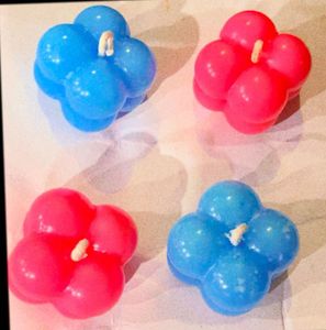 Pink And Blue Bubble Candles (Set of 4)