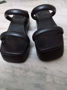 Black Square Toe Sandals