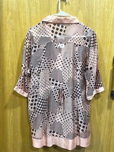 Stylish Nude Orangish Printed Top With pockets