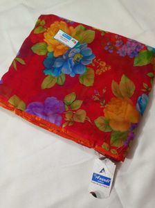 Floral print Chiffon saree 💥