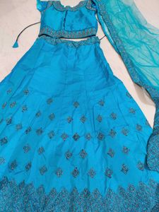 Elegant Sea Green Embroidered Lehenga Set