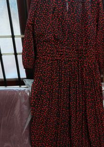 Red and Black Print Dress