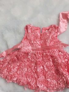 Pink Floral Applique Dress