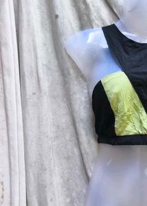 I. BLACK AND NEON GREEN CUTE TOP