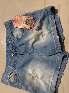 Distressed Denim Shorts