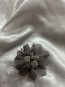 Gray Flower Brooch