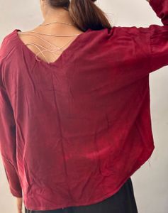 Maroon Long Sleeve Top
