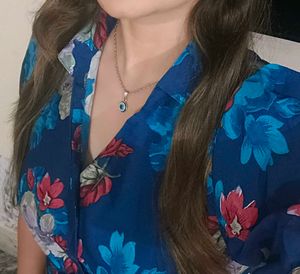 Dark Blue Floral Dress