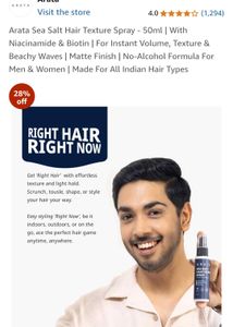 Sealed Packed Arata Sea Salt Hair Texture Spray