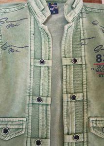 Denim Or Green Partywear Jaket Combo