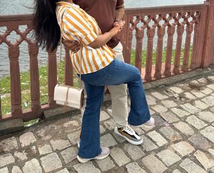 Striped Short Sleeve Button-Up