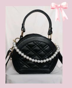 Black Cross Body Sling Bag Faux Leather