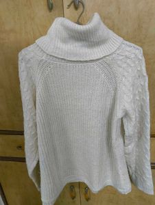 High Neck Cable Knit Sweater