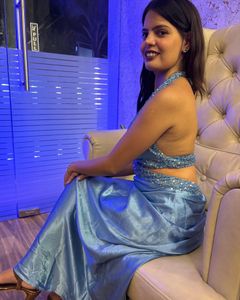 Blue Backless Gown